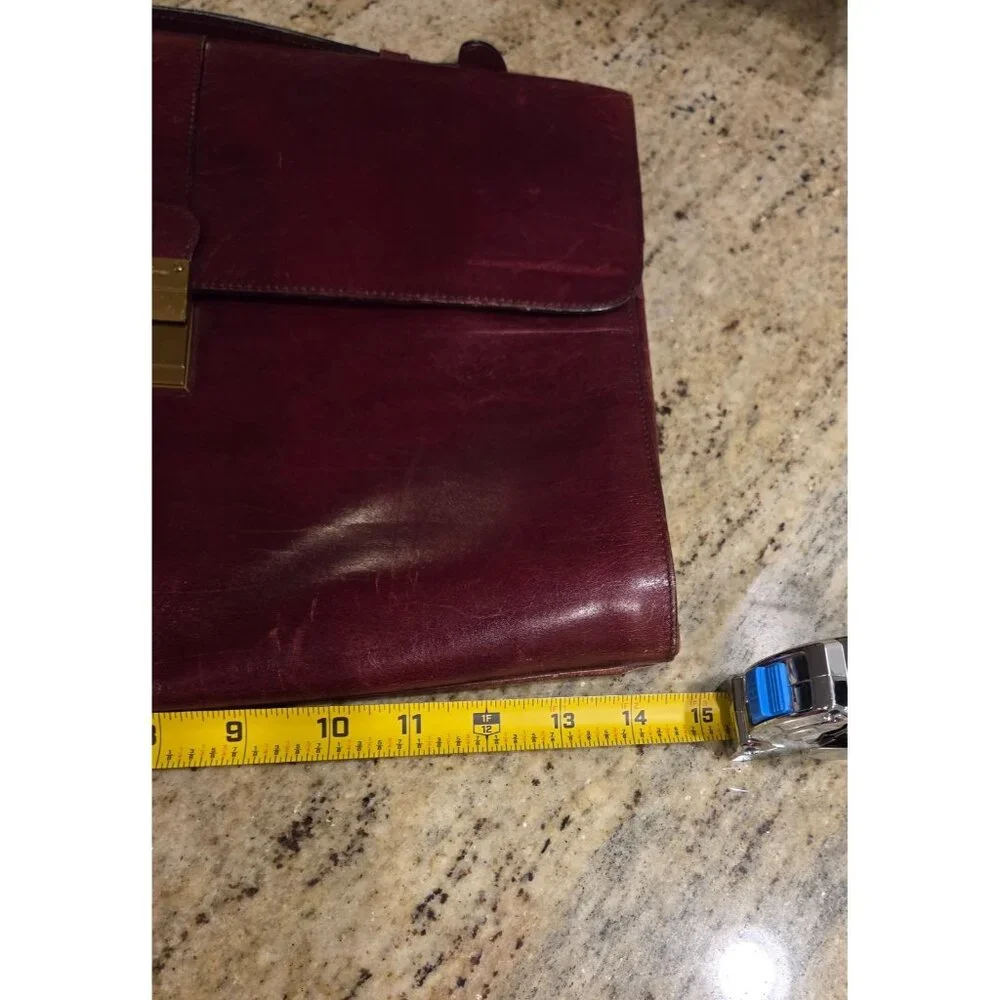 Vintage Etienne Aigner Oxblood Leather Document Brief Case Portfolio